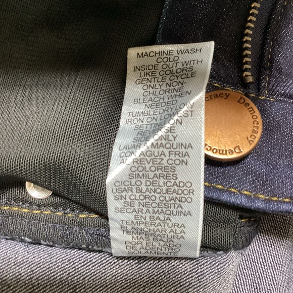 Democracy Women's Deep Indigo Straight Leg Split Hem Jeans - Picture 7 of 11